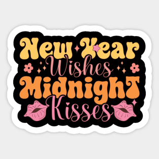 New Year Wishes Midnight Kisses Sticker